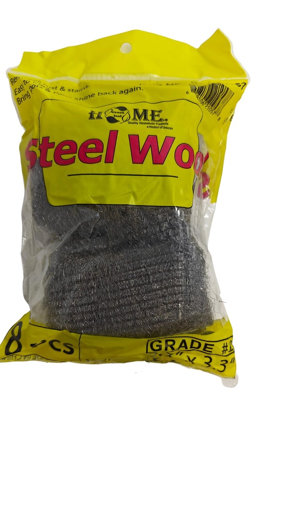 8 pc Steel Wool Soap Pads, #2 (12 bag/ctn)