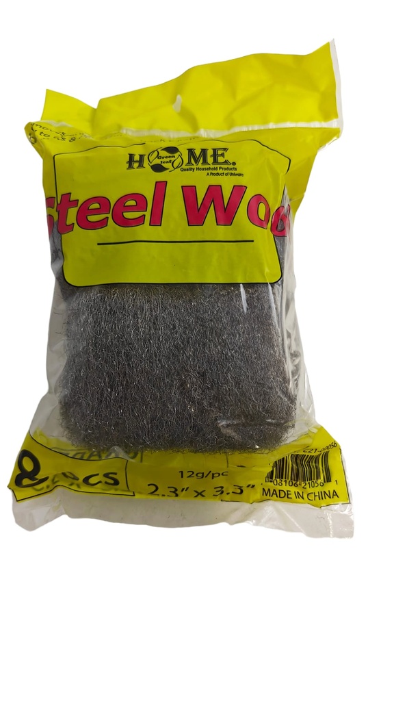 8 pc Steel Wool Soap Pads, #1 (12 bag/ctn)