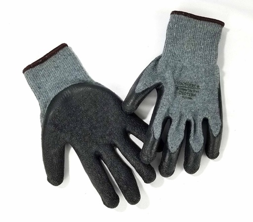[C3012BK] 90g Black Latex Palm Coated Gloves w. HangTag (120 Pair/ctn)