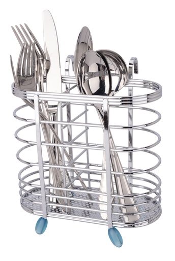[18138] 6.2" Chrome Plated Utensil Holder with Hooks (24 pcs/ctn)