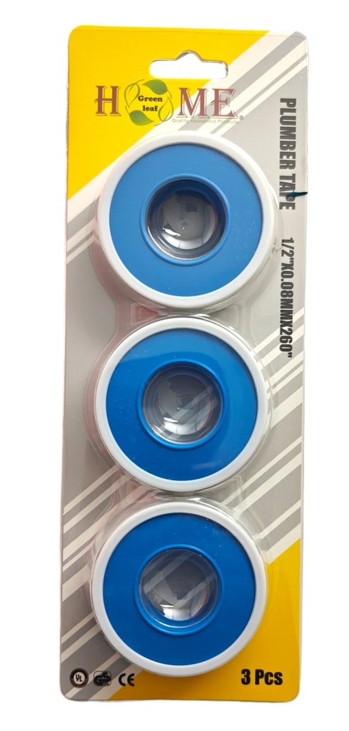 3 pc 7.2 Yard x 0.5" Plumber Fitting Thread Seal Tape (48 set/ctn)