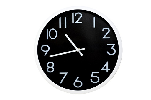 [CL130] 12" White Plastic Wall Clock with Black Face (6 pcs/ctn)