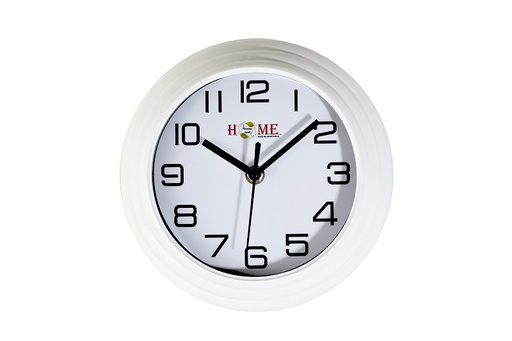 [CL300] 8" White Round Plastic Wall Clock (6 pcs/ctn)