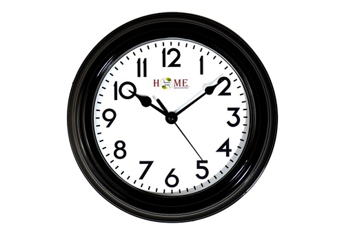 [CL301] 8.75" Black Round Plastic Wall Clock (6 pcs/ctn)