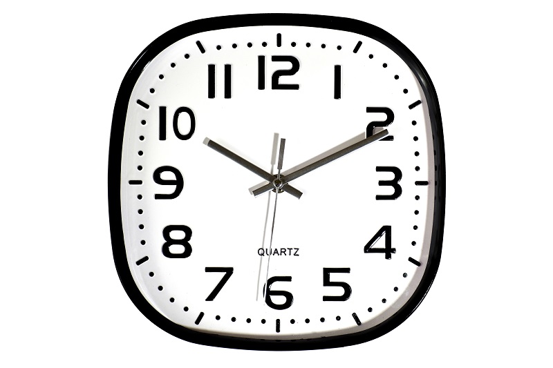 10" Square Plastic Wall Clock (6 pcs/ctn)