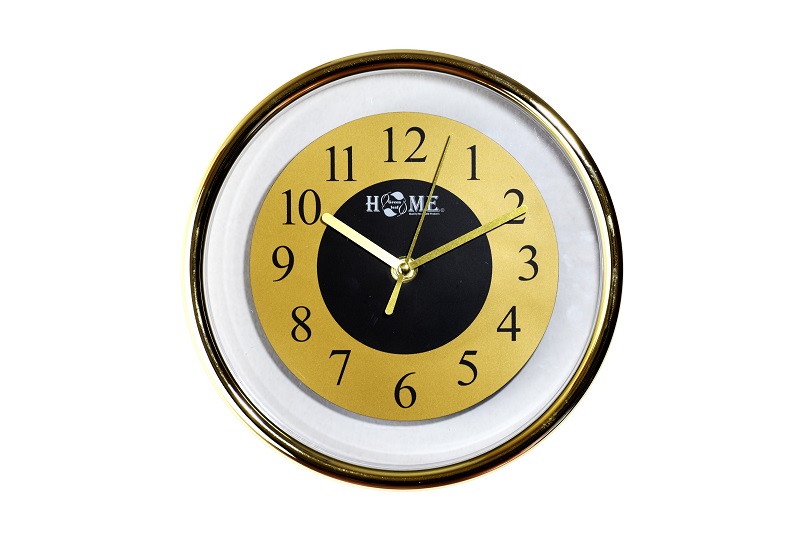 9" Golden Round Plastic Wall Clock (6 pcs/ctn)
