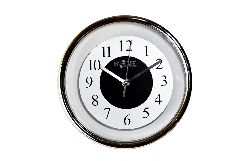 9" Silver Round Plastic Wall Clock (6 pcs/ctn)