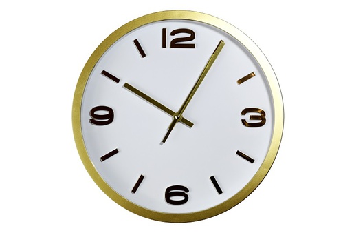 [CL390GD] 12" Golden Round Plastic Wall Clock (6 pcs/ctn)