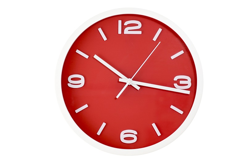 12&quot; Red Round Plastic Wall Clock (6 pcs/ctn)