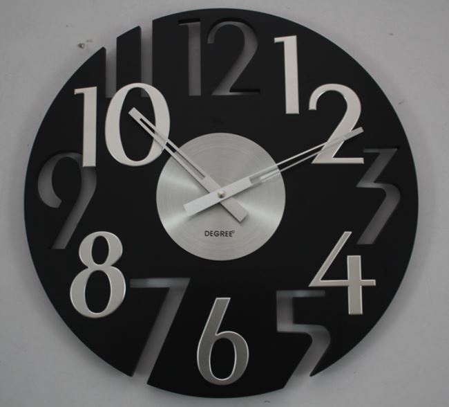 16&quot; Black Decor Plastic Wall Clock (6 pcs/ctn)