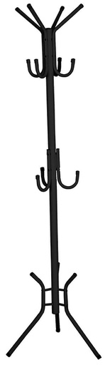 [CR0080-BK] Powder Coated Black Metal Coat Rack with Hooks (1 pcs/ctn)