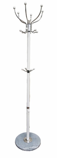 [CR0256-WH] Powder Coated White Metal Coat Rack w Chrome Hook (1 pcs/ctn