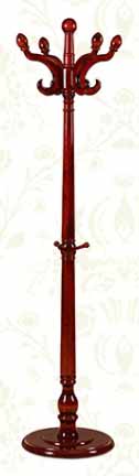 [CR0903-RD] Dark Red Antique Birch Wood Coat Rack (1 pcs/ctn)