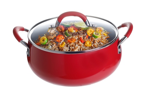 [4060-28] 7.4 QT NonStick Aluminum Calderon w. Silicon Handle(6 pc/ctn)