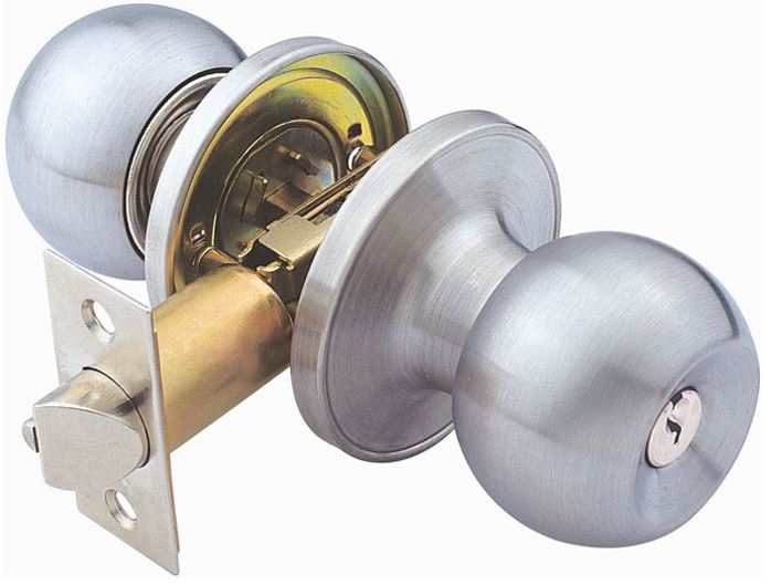 Stainless Steel Door Knob and Brass Lock Set (12 sets/ctn)