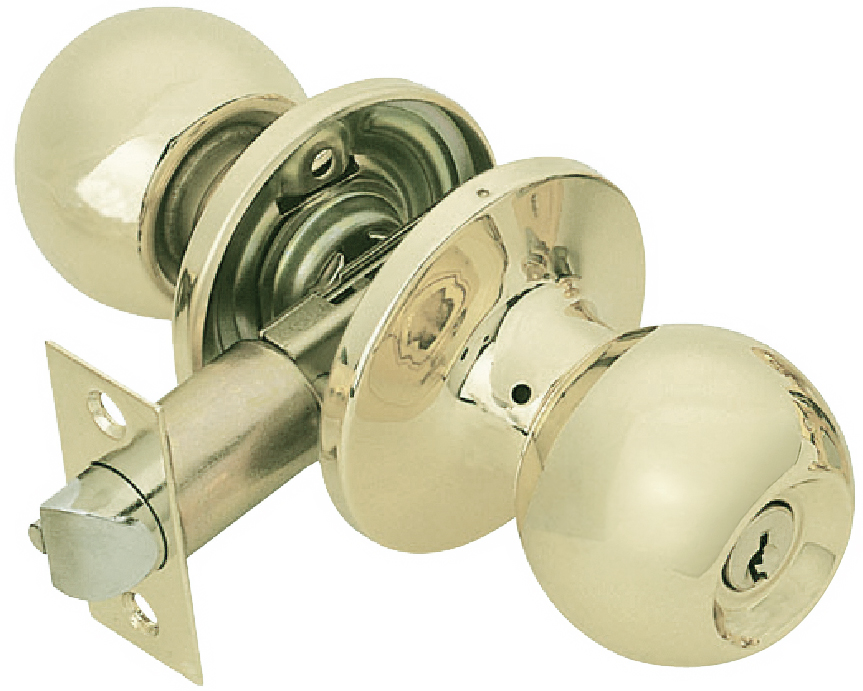 Golden Stainless Steel Door Knob and Brass Lock Set (12 sets/ctn)