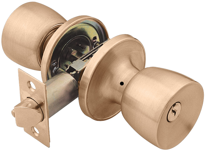Golden Stainless Steel Door Knob and Brass Lock Set (12 sets/ctn)