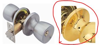 [DL071PB] Stainless Steel Door Knob and Brass Lock Set (12 sets/ctn)