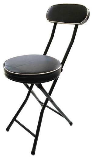 [FC2601] Black PVC Folding Stool with Cushion (6 pcs/ctn)