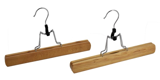 [18212] 2 pc Wooden Clasp Pants Hangers (12 sets/ctn)