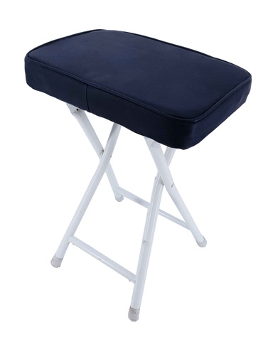[FC2617BK] Black Folding Stool with White Powder Coated Legs (8 pcs/ctn