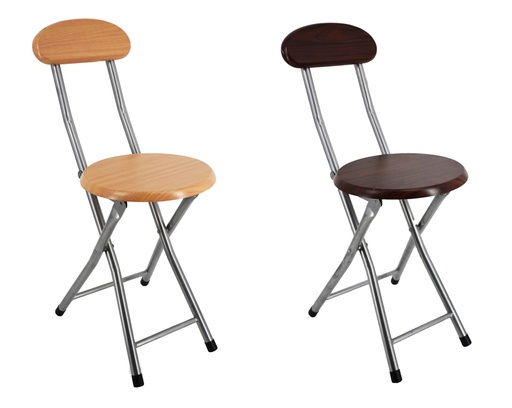 [FC2660] Natural Wood Folding Chair with Silver Legs (8 pcs/ctn)