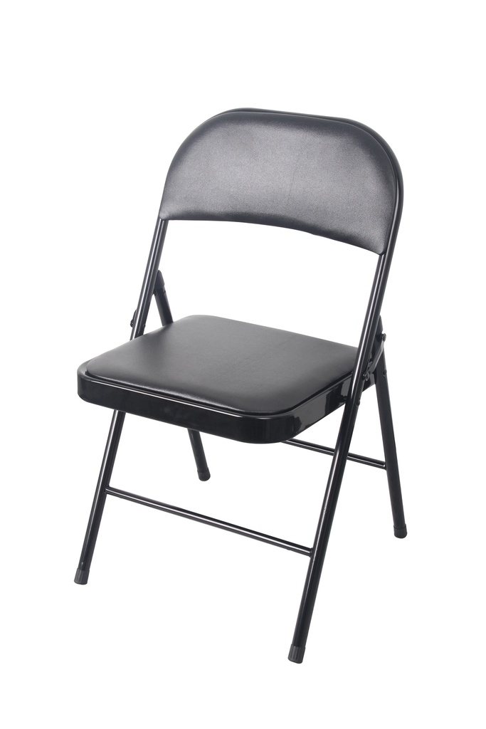 PU Black Folding Chair with Powder Coated Legs (6 pcs/ctn)