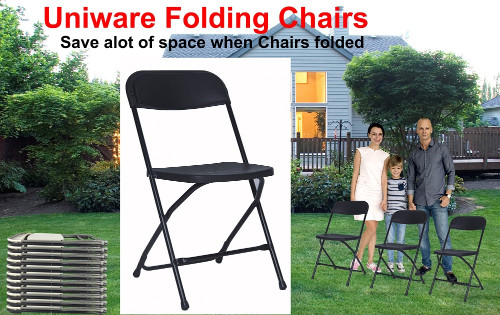 31.3&quot; Black Folding Chair with PP Seat and Back (12 pcs/ctn)