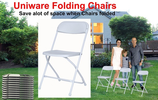 [FC2806WH] 31.3" White Folding Chair with PP Seat and Back (12 pcs/ctn)