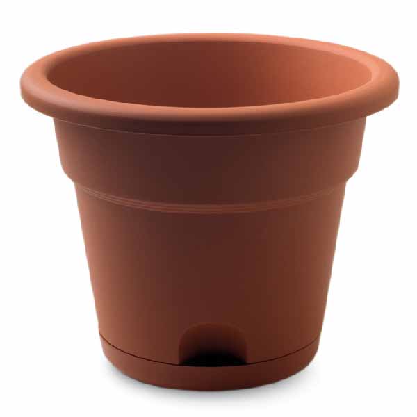9.8" Round Plastic Flower Pot, Made in Italy (12 pcs/ctn)