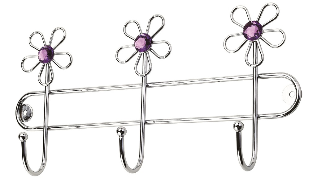 3 Mountable Flower Design Hooks (24 pcs/ctn)