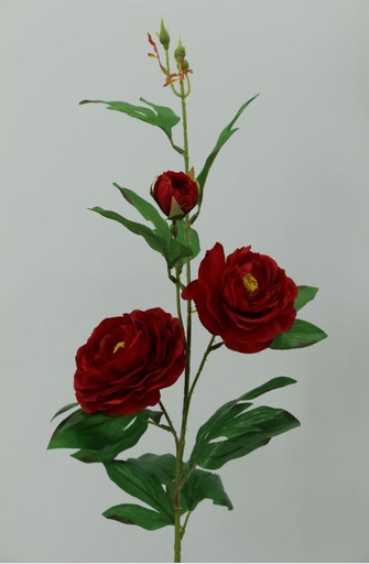 [FL6503-RD] Tearose with 3 heads stem 90 cm, Red (240 pc/ctn)