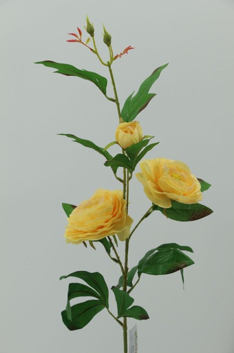 [FL6503-YG] Tearose with 3 heads stem 90 cm, Yellow (240 pc/ctn)