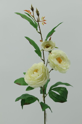 [FL6503-WH] Tearose with 3 heads stem 90 cm, White (240 pc/ctn)