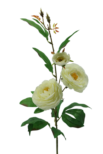 [FL6503-WH] Tearose with 3 heads stem 90 cm, White (240 pc/ctn)