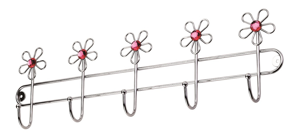 5 Mountable Flower Design Hooks (24 pcs/ctn)
