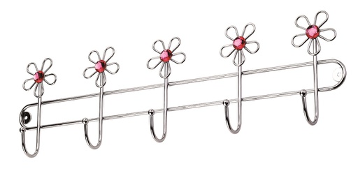 [18333-5] 5 Mountable Flower Design Hooks (24 pcs/ctn)