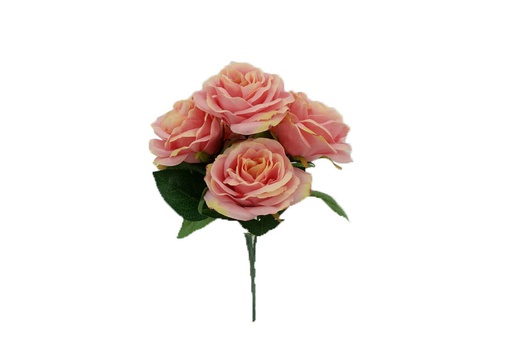 [FL6605-PG] 5 pc Pink Golden Rose Head (72 pcs/ctn)