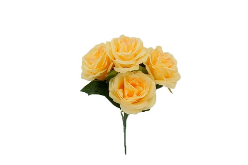 [FL6605-YL] 5 pc Yellow Rose Head (72 pc/ctn)