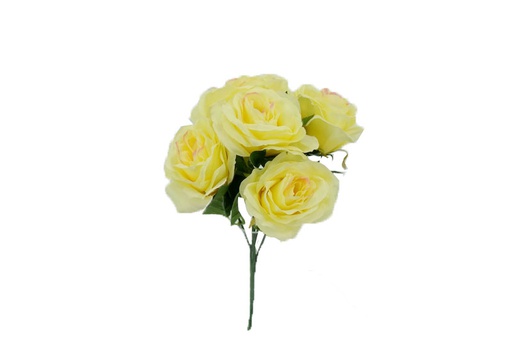 [FL6605-YP] 5 pc Yellow Pink Rose Head (72 pc/ctn)