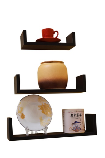 [FS40002] 3 pc U-Shape Wooden Floating Wall Shelves (6 sets/ctn)