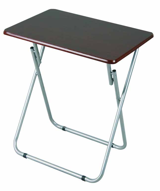 Dark Wood Folding Table with Silver Coated Legs (6 pcs/ctn)