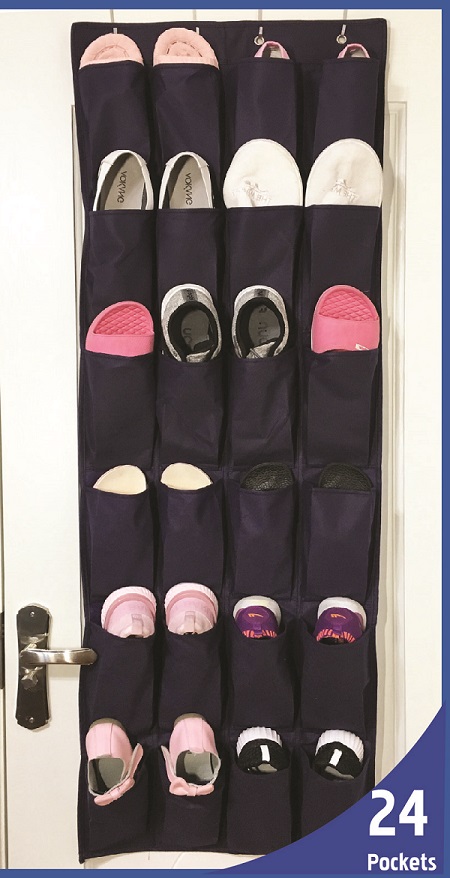 19"x58" Navy Blue 24 Shoe Organizer (24 pcs/ctn)
