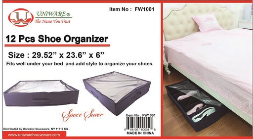 [FW1001] 29.5"x23.6"x6" Navy Blue 12 pc Shoe Organizer (16 pcs/ctn)