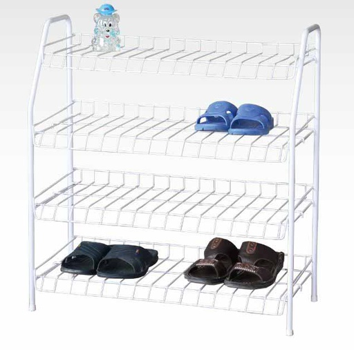 [18405WH] 4 Tier White Metal Shoe Rack (6 pcs/ctn)