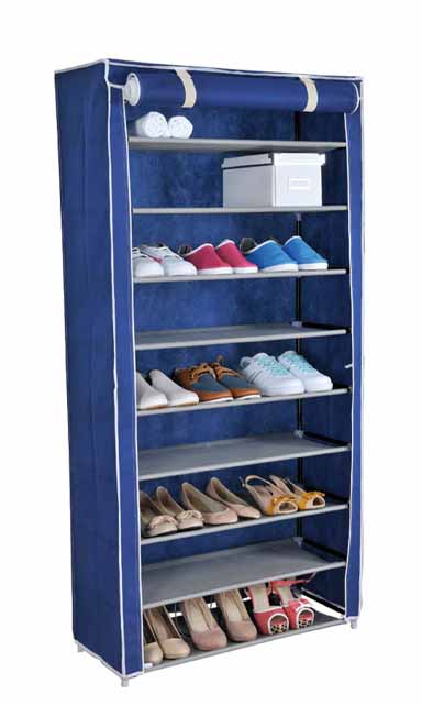 29"x12"x63" Blue PEVA Tall Roll Up Shoe Closet (6 pcs/ctn)