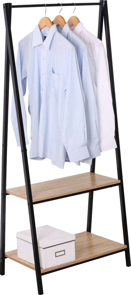 Stainess Steel Garment Rack with 2 Layer Shelf (1 pcs/ctn)