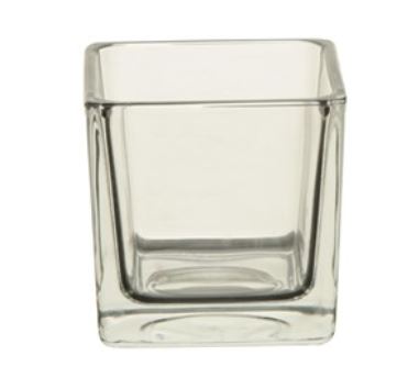 [GA0606] Clear Mini Square Glass Candle Holder (12 pcs/ctn)
