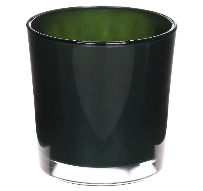 Dark Green Cylinder Glass Vase (6 pcs/ctn)