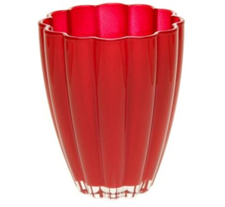 [GA1417RD] Wine Red Bloom Glass Vase (5 pcs/ctn)